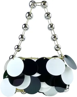 Glitter Ladies Beaded Evening Bag Round Sequin Clutch Shining Pearl Beads Handbag for Party Cocktail Prom