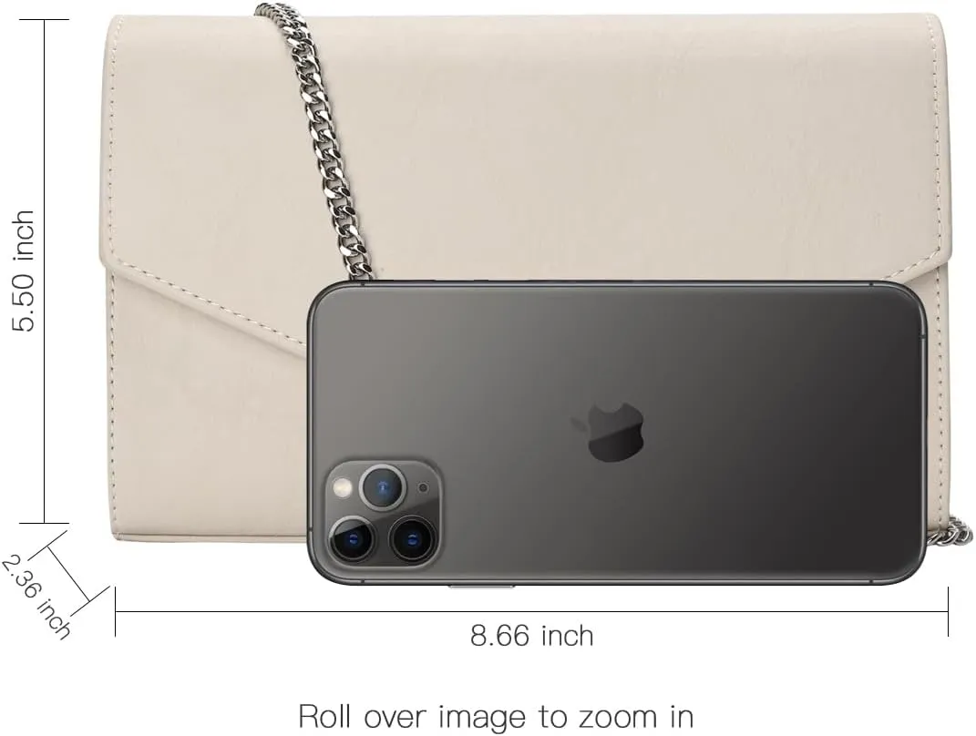 GM LIKKIE Clutch Purse for Women, Evening Envelope Clutch Bag, Crossbody Foldover PU Leather Shoulder Handbag