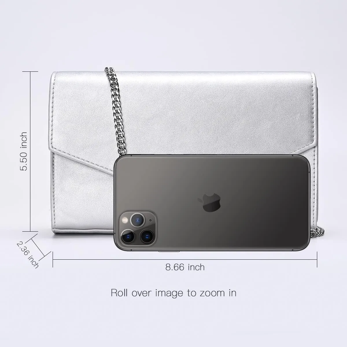 GM LIKKIE Clutch Purse for Women, Evening Envelope Clutch Bag, Crossbody Foldover PU Leather Shoulder Handbag