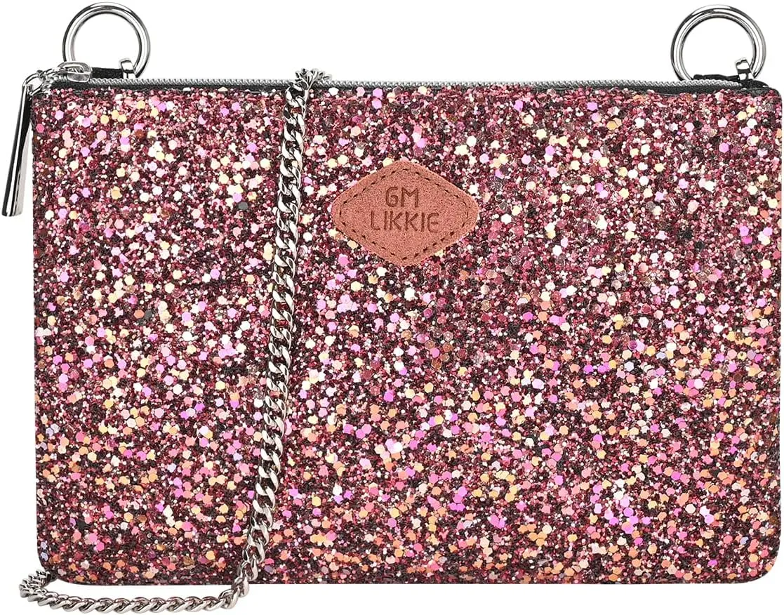 GM LIKKIE Crossbody Clutch Purse for Women, Glitter Evening Bag, Sequin Wedding Handbag for Party