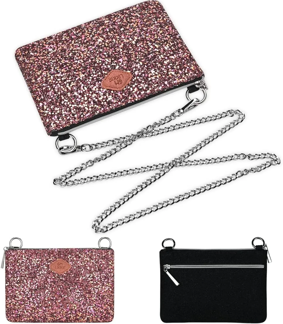 GM LIKKIE Crossbody Clutch Purse for Women, Glitter Evening Bag, Sequin Wedding Handbag for Party