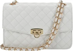 GM LIKKIE Quilted Shoulder Bag for Women, Medium Flap Crossbody Handbag with Chain Strap, Soft Vegan Leather Clutch Purse
