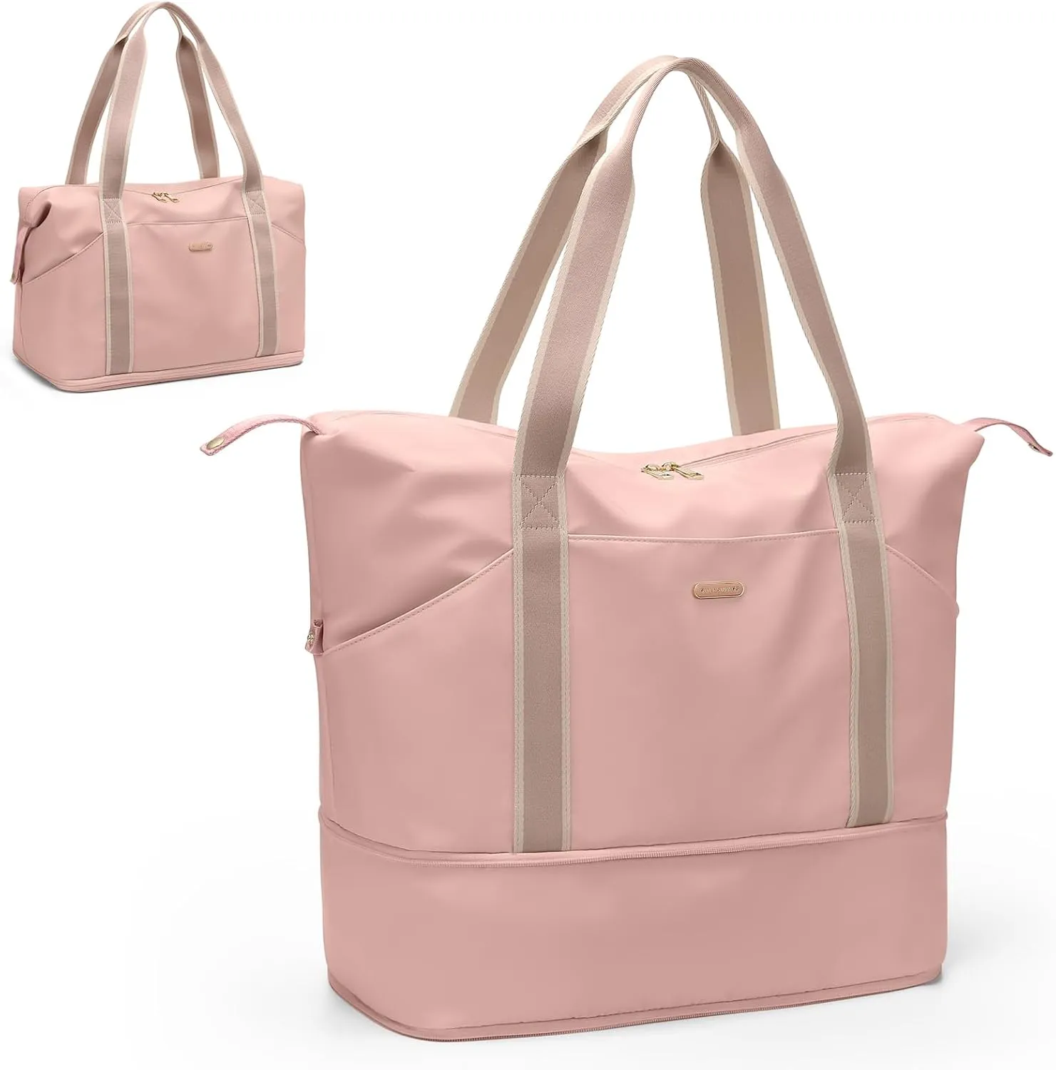 GOLF SUPAGS Large Duffel Bag Women Sports Bag Portable Travel Bags, Expandable Space Weekender Bag for Sports, Gym and Travel (Pink)