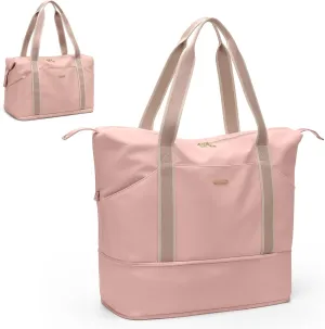 GOLF SUPAGS Large Duffel Bag Women Sports Bag Portable Travel Bags, Expandable Space Weekender Bag for Sports, Gym and Travel (Pink)