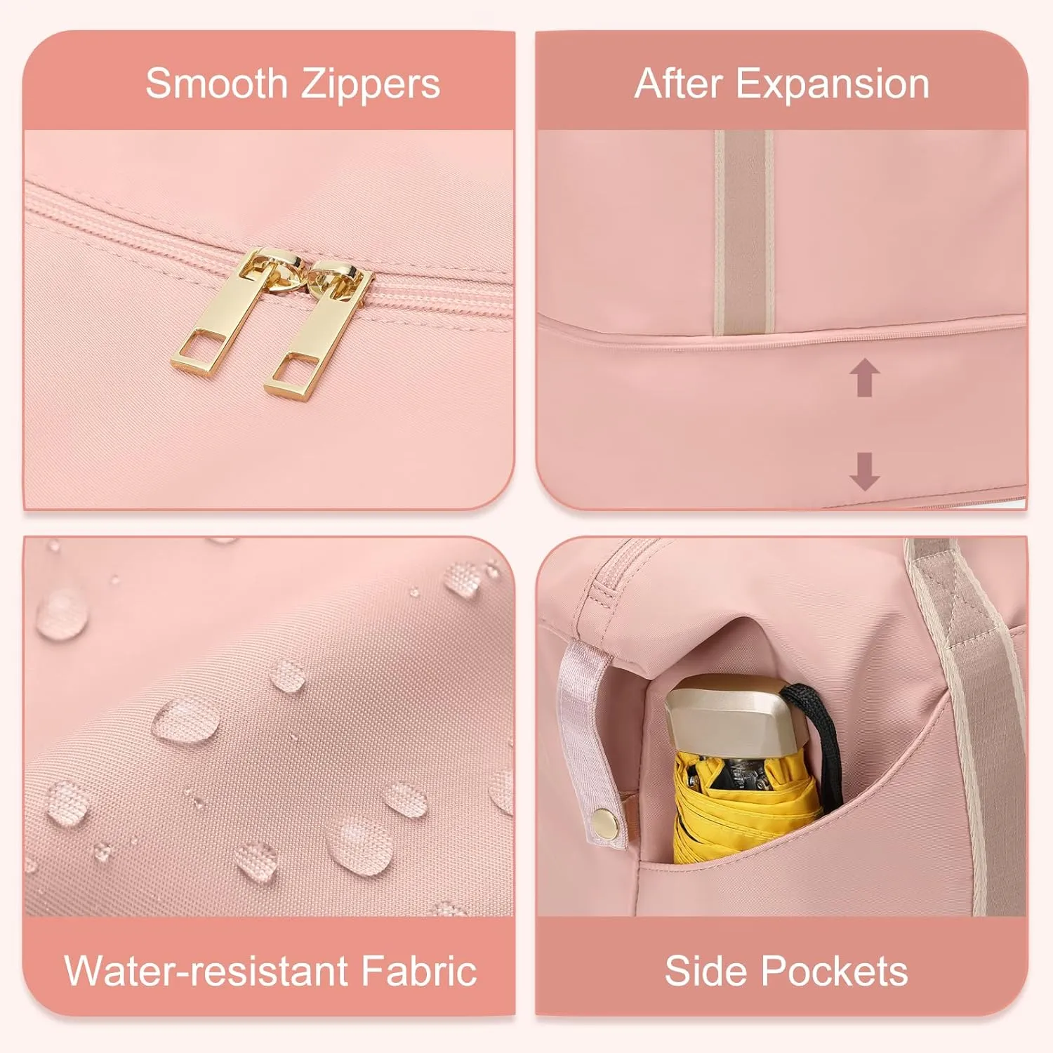 GOLF SUPAGS Large Duffel Bag Women Sports Bag Portable Travel Bags, Expandable Space Weekender Bag for Sports, Gym and Travel (Pink)