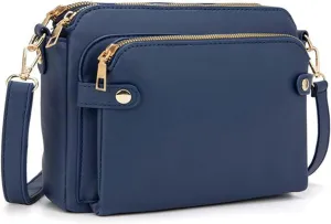 Gpmsign Crossbody Bag, 2024 New Crossbody PU Leather Shoulder Bags, Adjustable Handbags purses, Gpmsign Anti Theft Leather Bag (Blue)