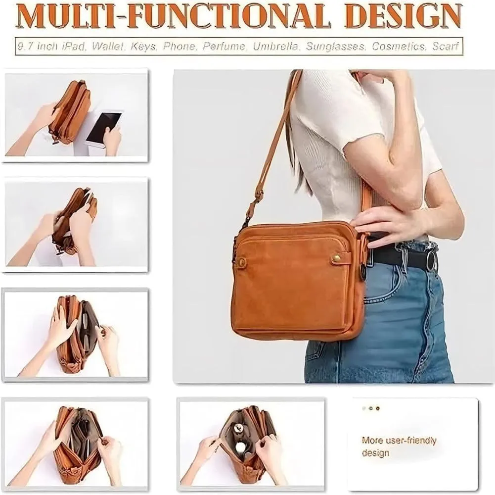 Gpmsign Crossbody Bag, Gpmsign Crossbody Leather Bag, 3 Layer Crossbody PU Leather Shoulder Bags