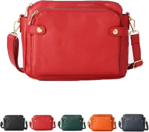 Gpmsign Crossbody Bag, Gpmsign Crossbody Leather Bag, 3 Layer Crossbody PU Leather Shoulder Bags