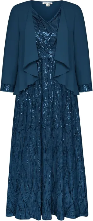 GRACE KARIN 2024 Women's Two Piece Sequin Dress with Jacket Mother of The Bride Dresses Homecoming Wedding Guest Dresses