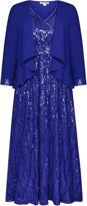 GRACE KARIN 2024 Women's Two Piece Sequin Dress with Jacket Mother of The Bride Dresses Homecoming Wedding Guest Dresses