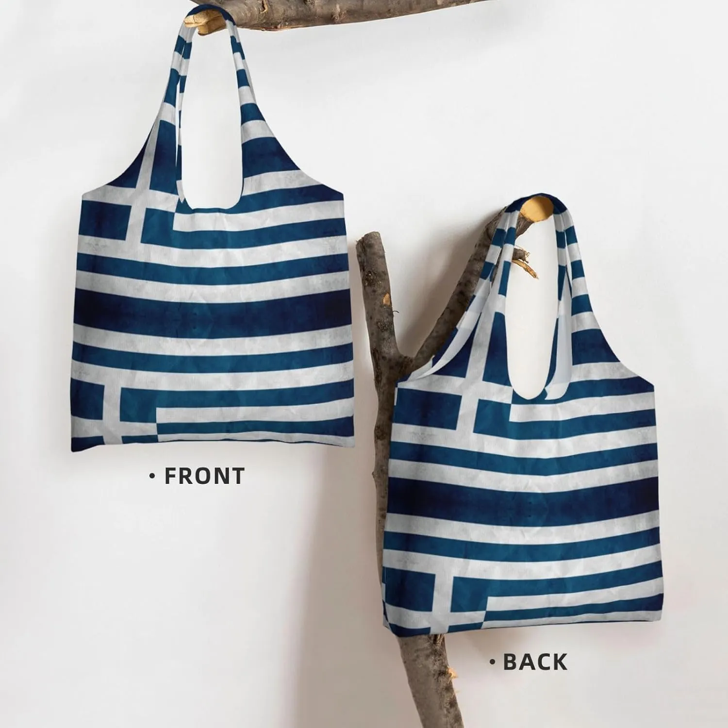 Gradient Blue Denim Canvas Bag Bag Handbag Eco-Friendly Reusable Groceryshopping Bags For Women Girls