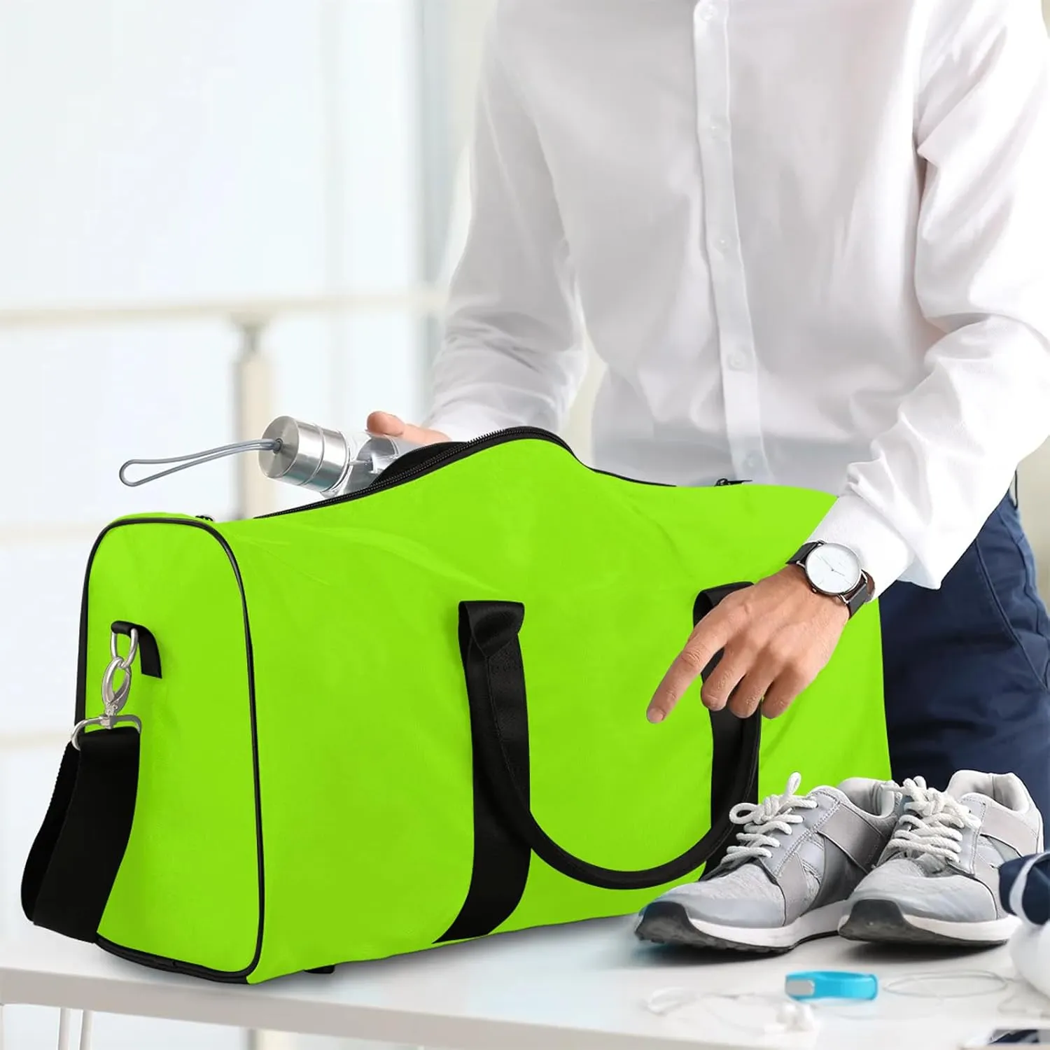 Grass Green Travel Duffle Bag, Weekender Bags for Women Men, Carry on Overnight Bag Waterproof Gym Bags, Hospital Bag for Labor and Delivery