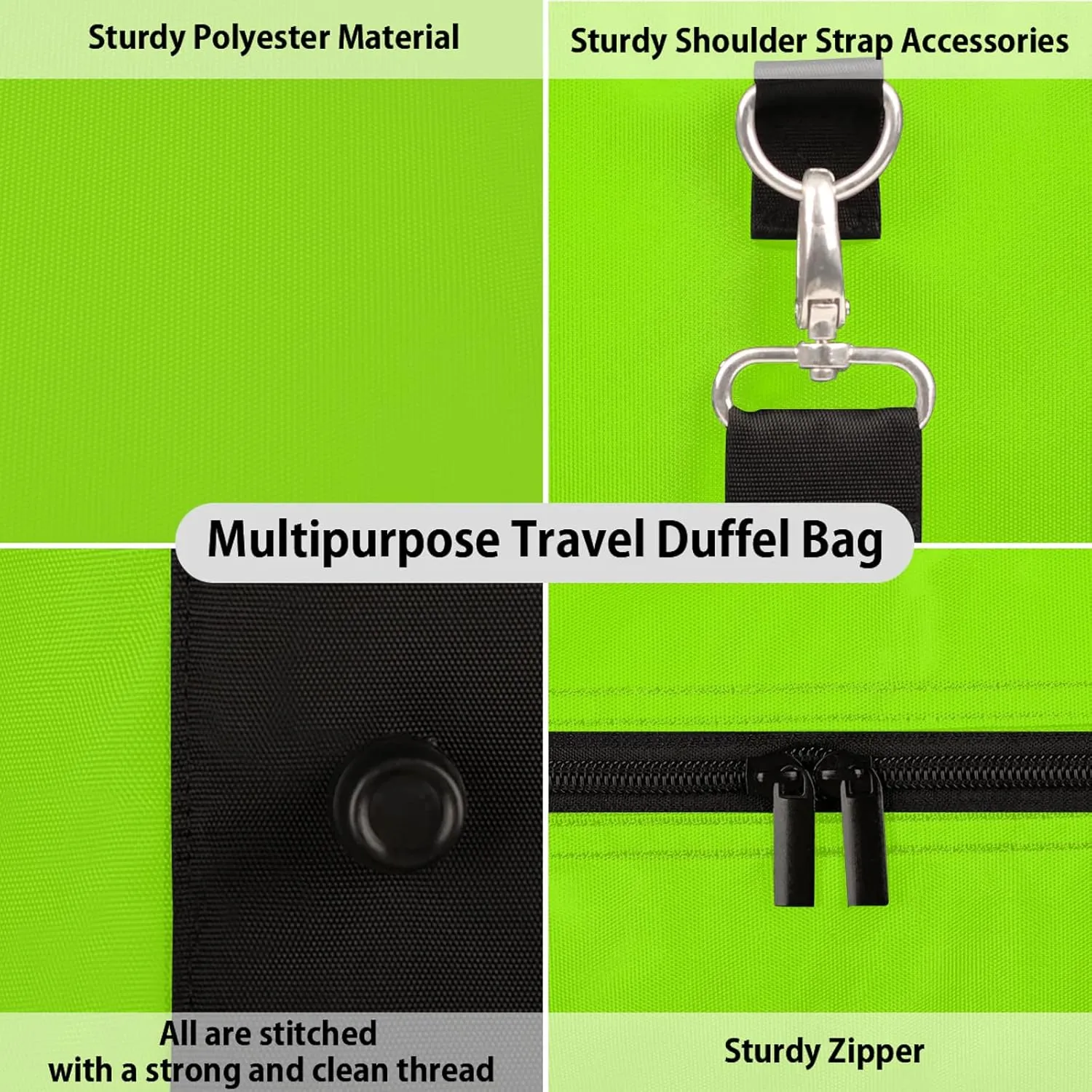 Grass Green Travel Duffle Bag, Weekender Bags for Women Men, Carry on Overnight Bag Waterproof Gym Bags, Hospital Bag for Labor and Delivery