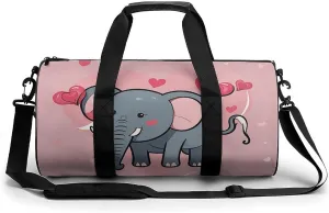 Gym Bag for Men Women Monochrome Heart Tail Doodle Style Duffel Bag Overnight Bag with Compartment Gym Sackpac
