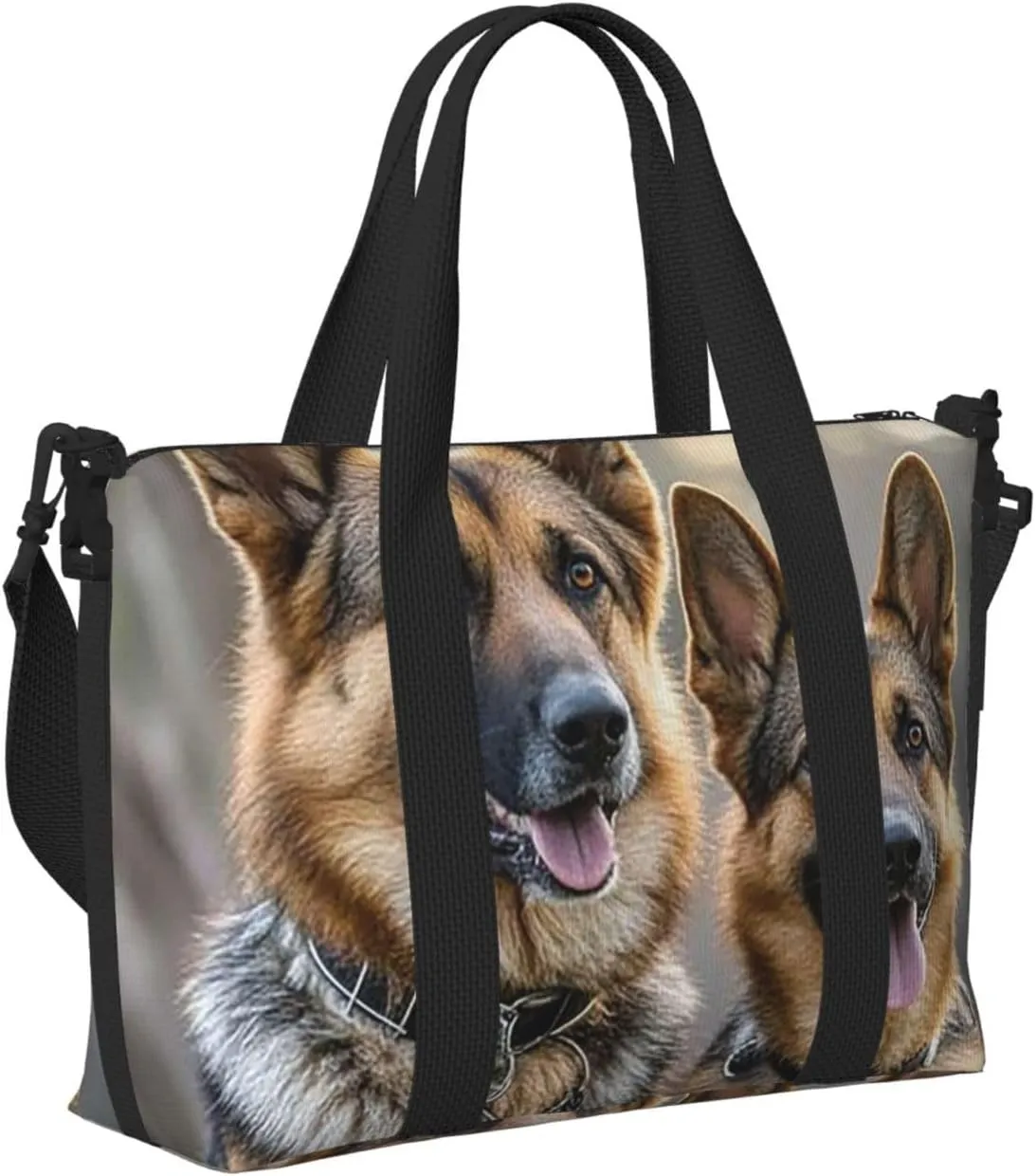 Gym Bag German Shepherd Dog Lovers2 Duffel Bag for Men Women Travel Overnight Bag with Shoe Compartment Workout Bags