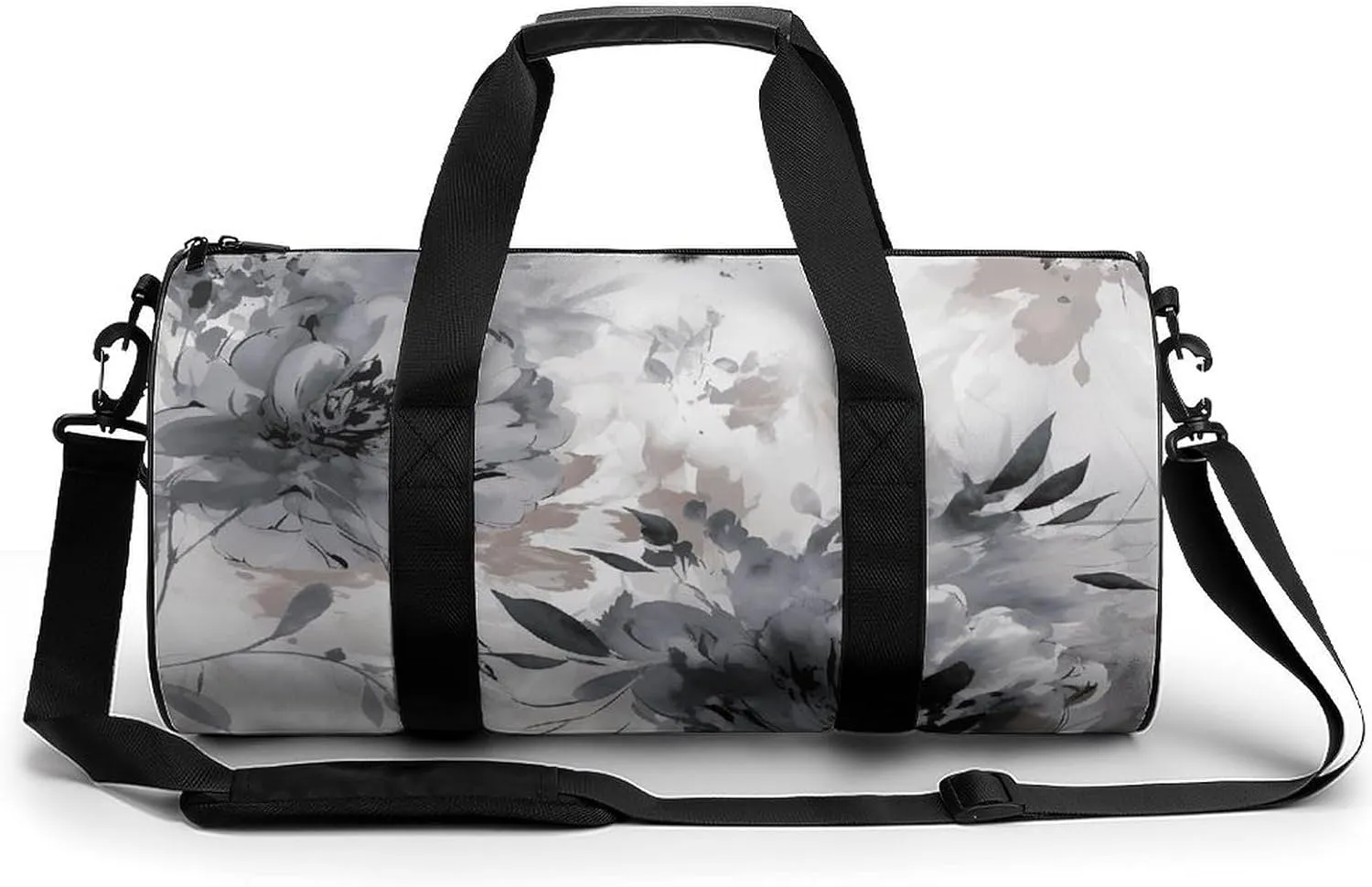 Gym Bag Hand Drawn Ink Painting Duffel Bag for Men Women Overnight Bag with Shoe Compartment Workout Bags