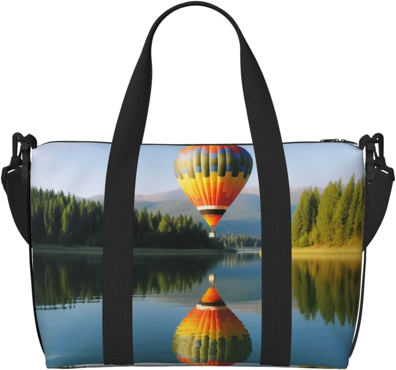 Gym Bag Hot Balloon Above Duffel Bag for Men Women Travel Overnight Bag with Shoe Compartment Workout Bags