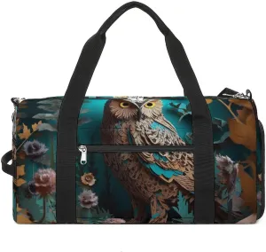 Gym Bag Owl Duffel Bag for Men Women Overnight Bag with Shoe Compartment Workout Bags