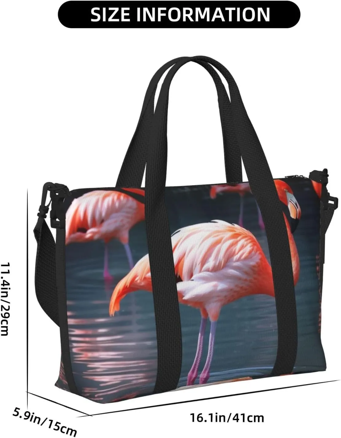 Gym Bag Pink Flamingo Duffel Bag for Men Women Travel Overnight Bag with Shoe Compartment Workout Bags