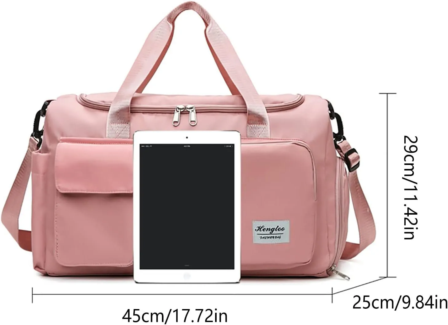 Gym Bag Women with Shoes Compartment,28L Travel Duffel Bags,Reusable Gym Duffle Bag for Yoga Sports Workout Travel