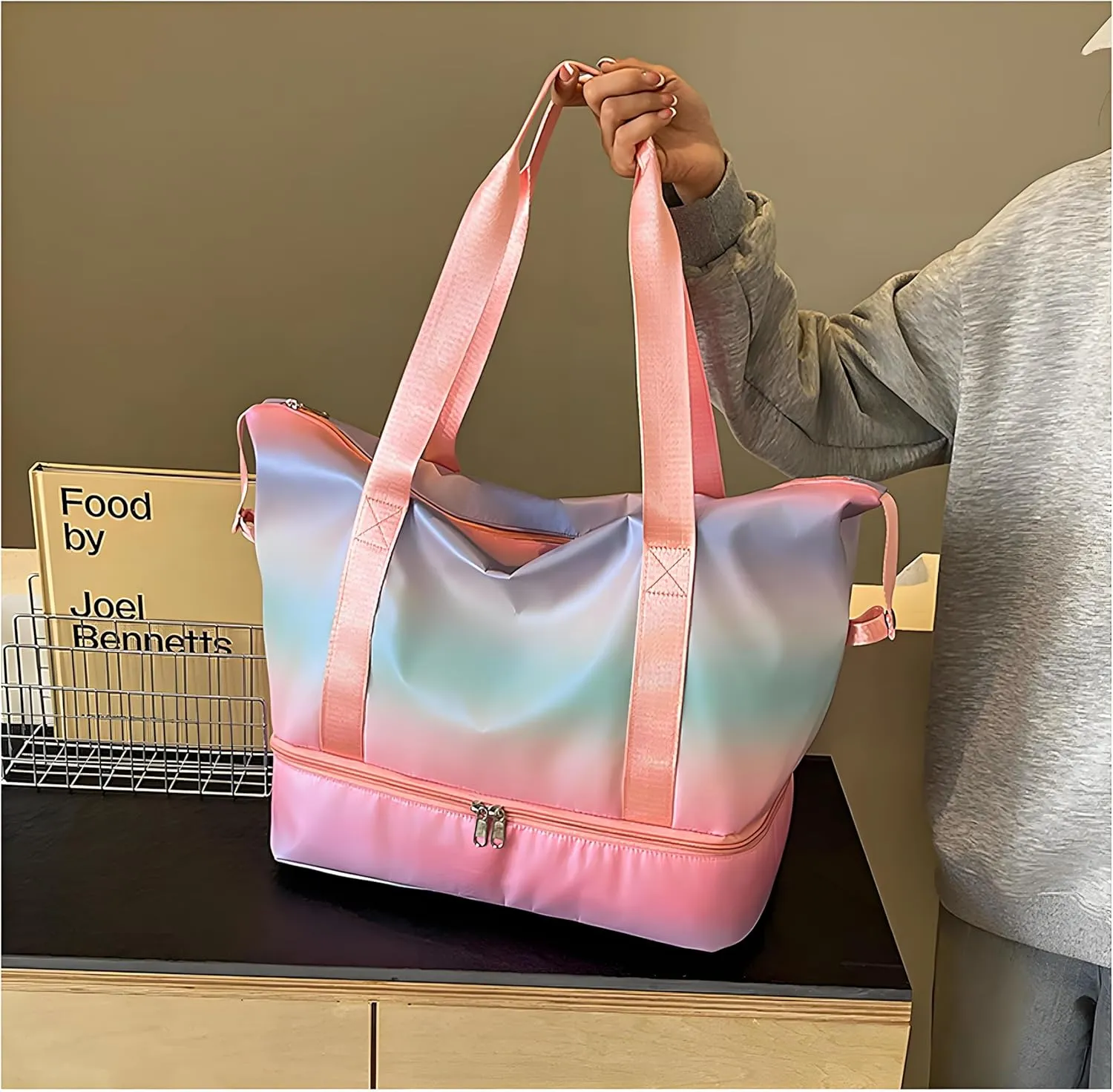 Gym Bag Womens Mens with Shoes Compartment and Wet Pocket Travel Duffel Bag for Women for Plane Sport Gym Tote Bags Swimming Yoga Waterproof Weekend Overnight Bag Carry on Bag Hospital Holdalls