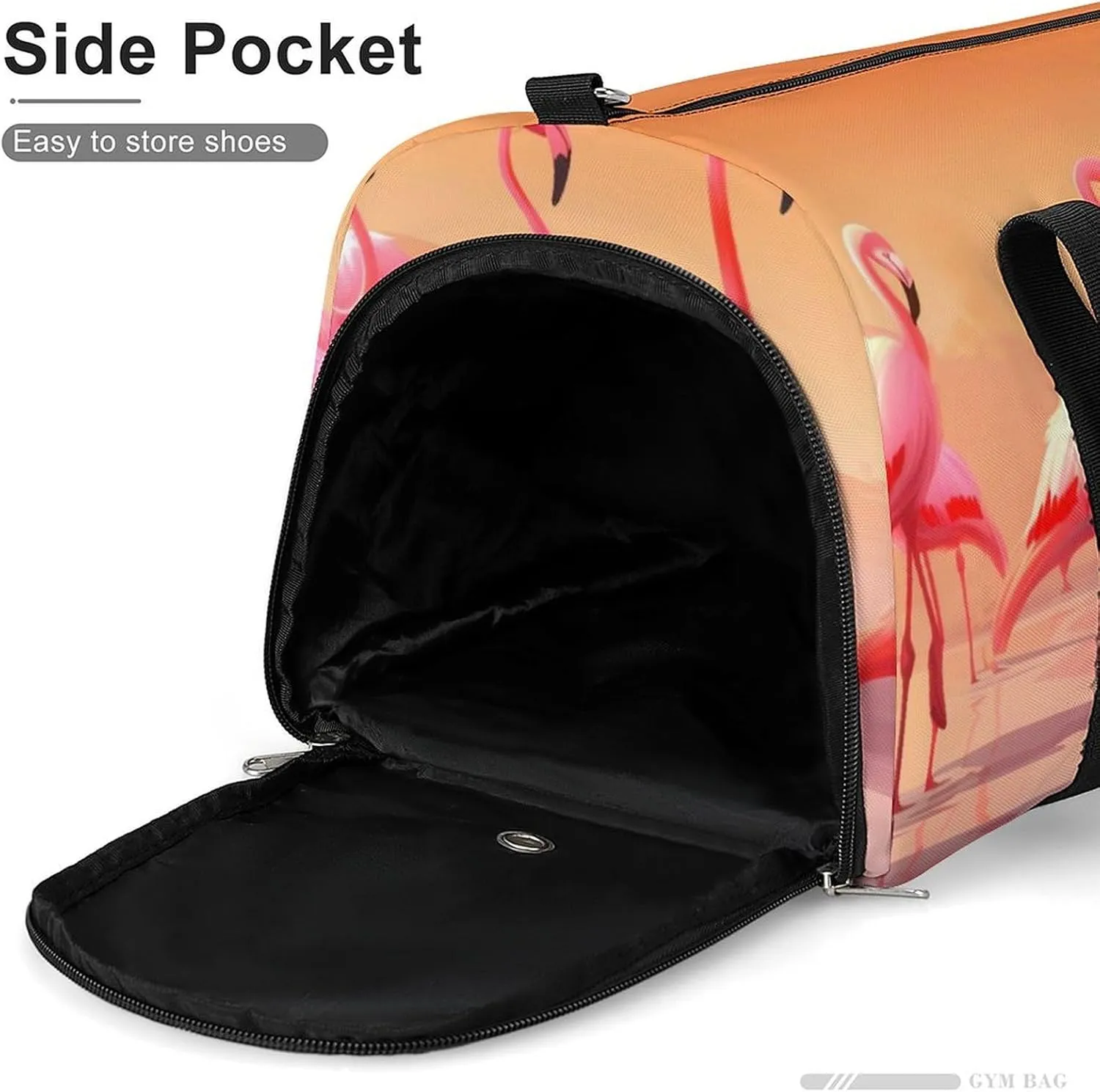 Gym Bags for Men Women A Flock of Flamingos Duffle Bag Travel Overnight Bag with Shoe Compartment Tote Bags