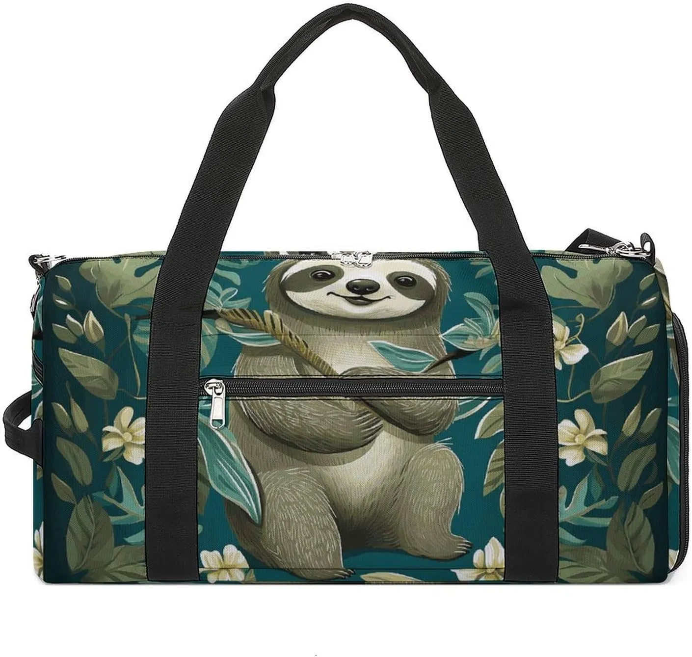 Gym Bags for Men Women Adorable Sloth Duffle Bag Travel Overnight Bag with Shoe Compartment Tote Bags