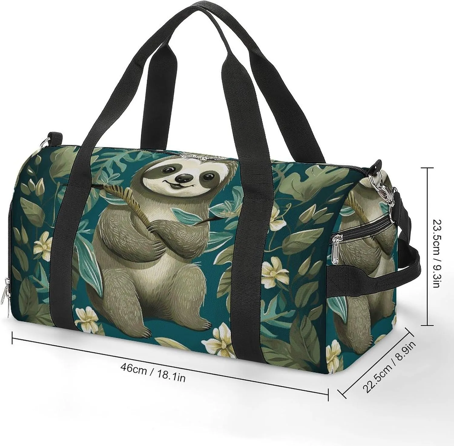 Gym Bags for Men Women Adorable Sloth Duffle Bag Travel Overnight Bag with Shoe Compartment Tote Bags