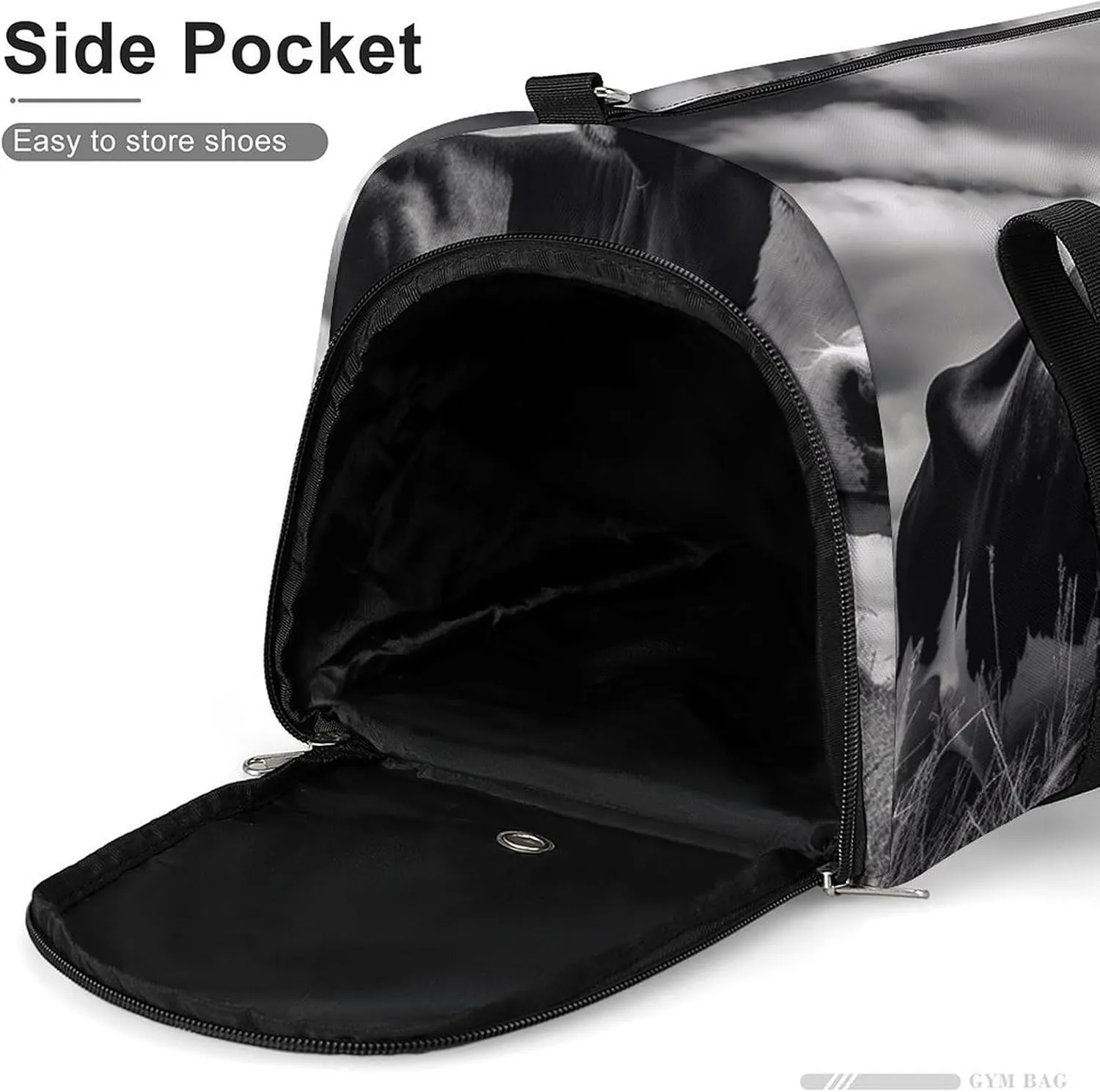 Gym Bags for Men Women Cow on Grass Duffle Bag Travel Overnight Bag with Shoe Compartment Tote Bags