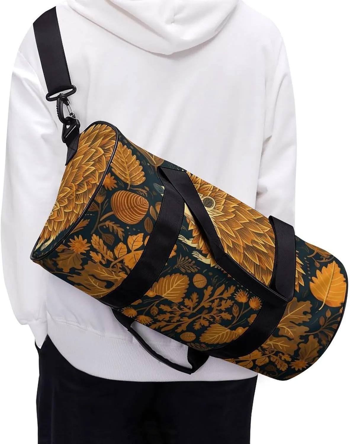 Gym Bags for Men Women Cute Hedgehog Duffle Bag Travel Overnight Bag with Shoe Compartment Tote Bags