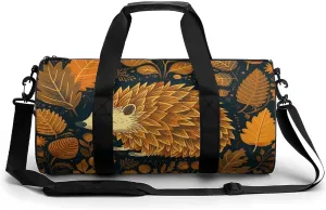 Gym Bags for Men Women Cute Hedgehog Duffle Bag Travel Overnight Bag with Shoe Compartment Tote Bags