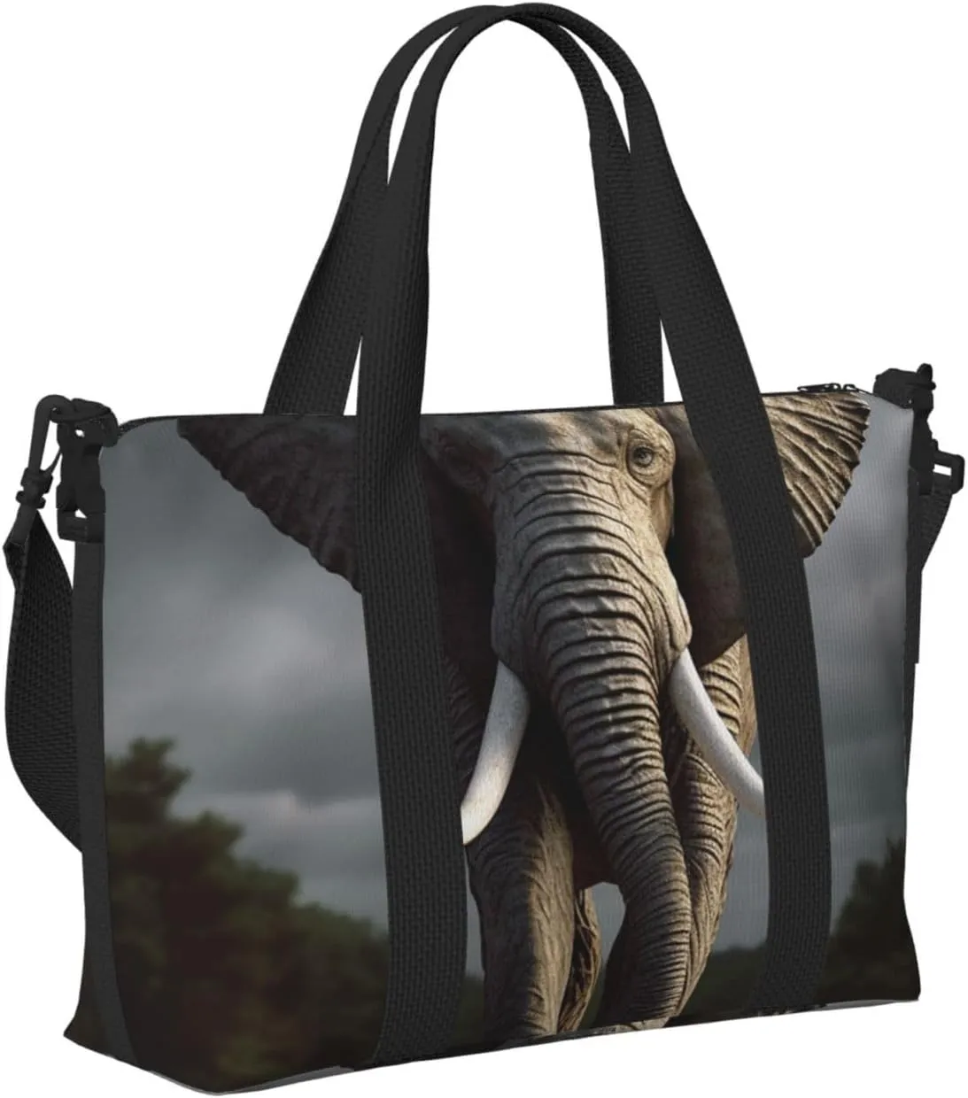 Gym Bags Small 3D Elephant Duffel Bag Overnight Bag with Shoe Compartment Carryon Bag for Men Women