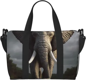 Gym Bags Small 3D Elephant Duffel Bag Overnight Bag with Shoe Compartment Carryon Bag for Men Women