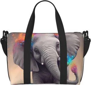 Gym Bags Small Animal Cartoon Elephant Duffel Bag Overnight Bag with Shoe Compartment Carryon Bag for Men Women