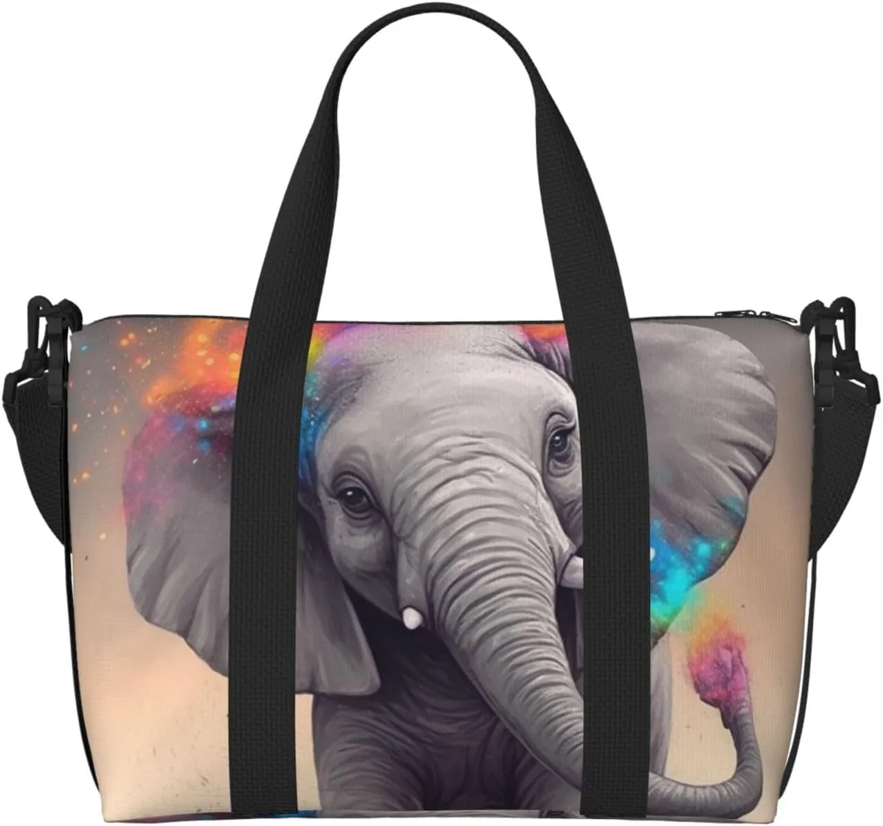 Gym Bags Small Animal Cartoon Elephant Duffel Bag Overnight Bag with Shoe Compartment Carryon Bag for Men Women