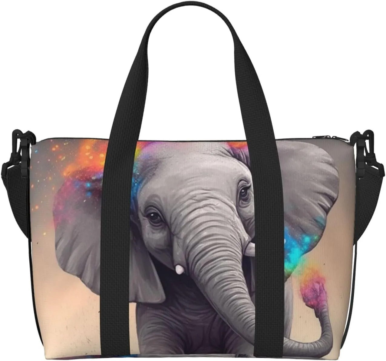 Gym Bags Small Animal Cartoon Elephant Duffel Bag Overnight Bag with Shoe Compartment Carryon Bag for Men Women