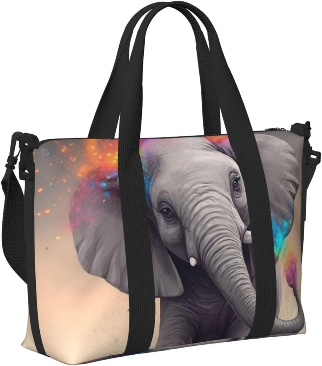 Gym Bags Small Animal Cartoon Elephant Duffel Bag Overnight Bag with Shoe Compartment Carryon Bag for Men Women