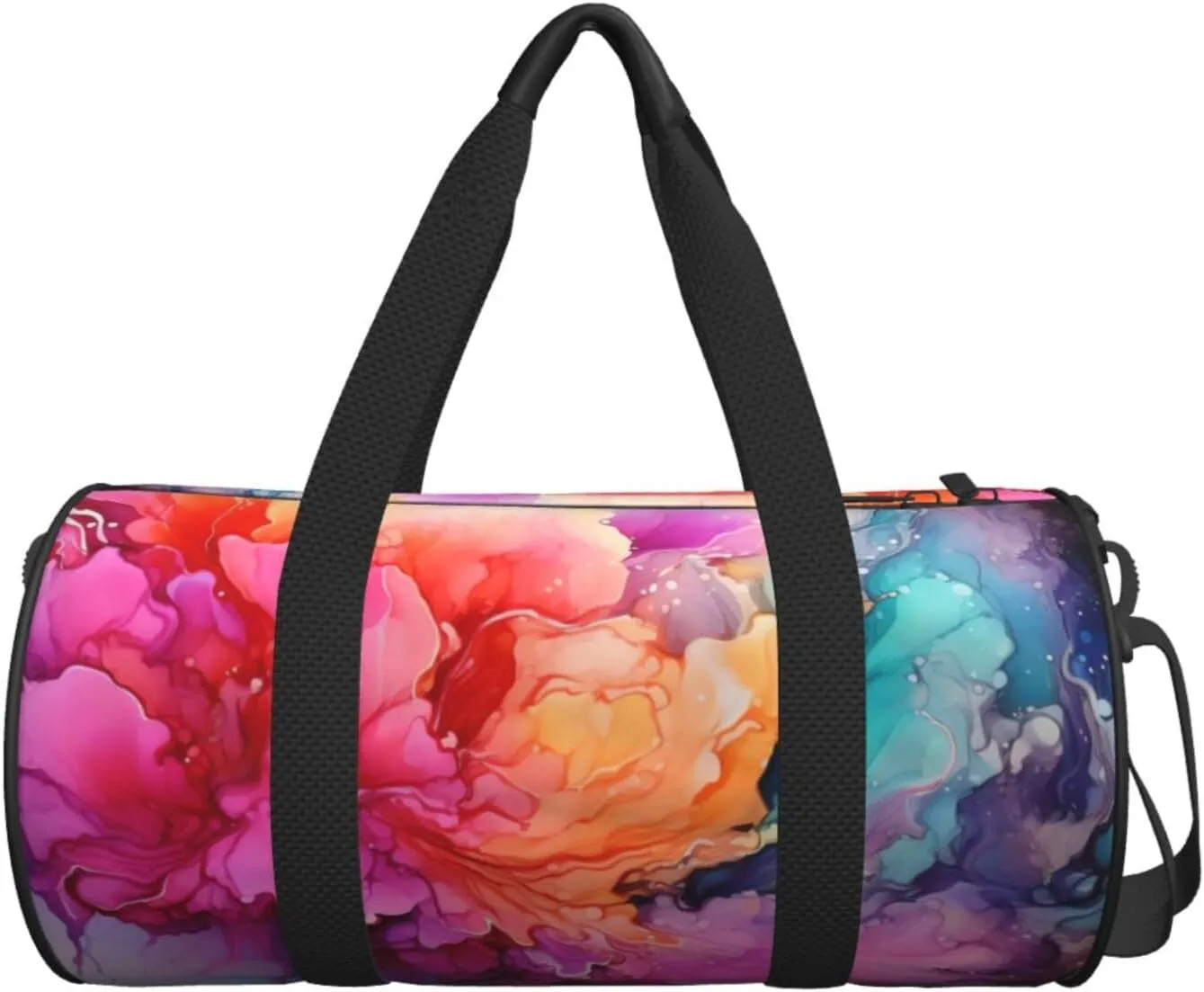 Gym Bags Small Colorful Watercolor Painting Duffel Bag Overnight Bag with Shoe Compartment Carryon Bag for Men Women