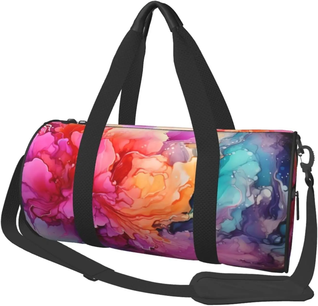 Gym Bags Small Colorful Watercolor Painting Duffel Bag Overnight Bag with Shoe Compartment Carryon Bag for Men Women
