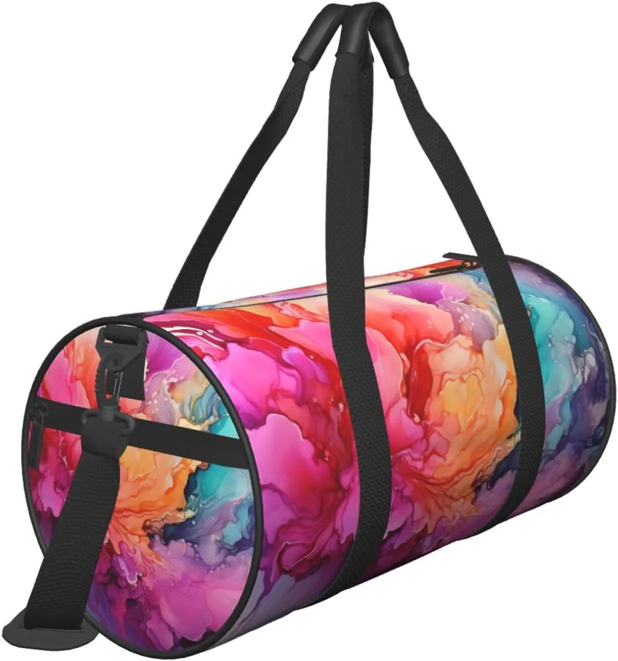 Gym Bags Small Colorful Watercolor Painting Duffel Bag Overnight Bag with Shoe Compartment Carryon Bag for Men Women
