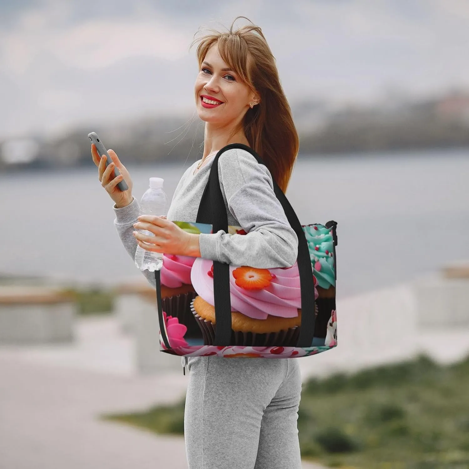 Gym Bags Small Cupcake Duffel Bag Overnight Bag with Shoe Compartment Carryon Bag for Men Women