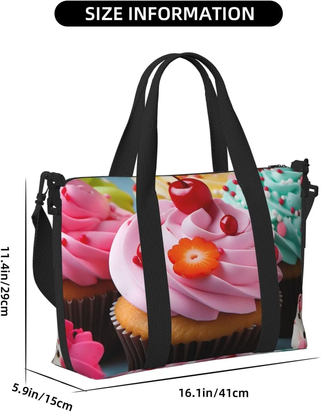 Gym Bags Small Cupcake Duffel Bag Overnight Bag with Shoe Compartment Carryon Bag for Men Women