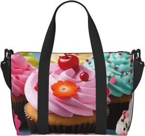 Gym Bags Small Cupcake Duffel Bag Overnight Bag with Shoe Compartment Carryon Bag for Men Women