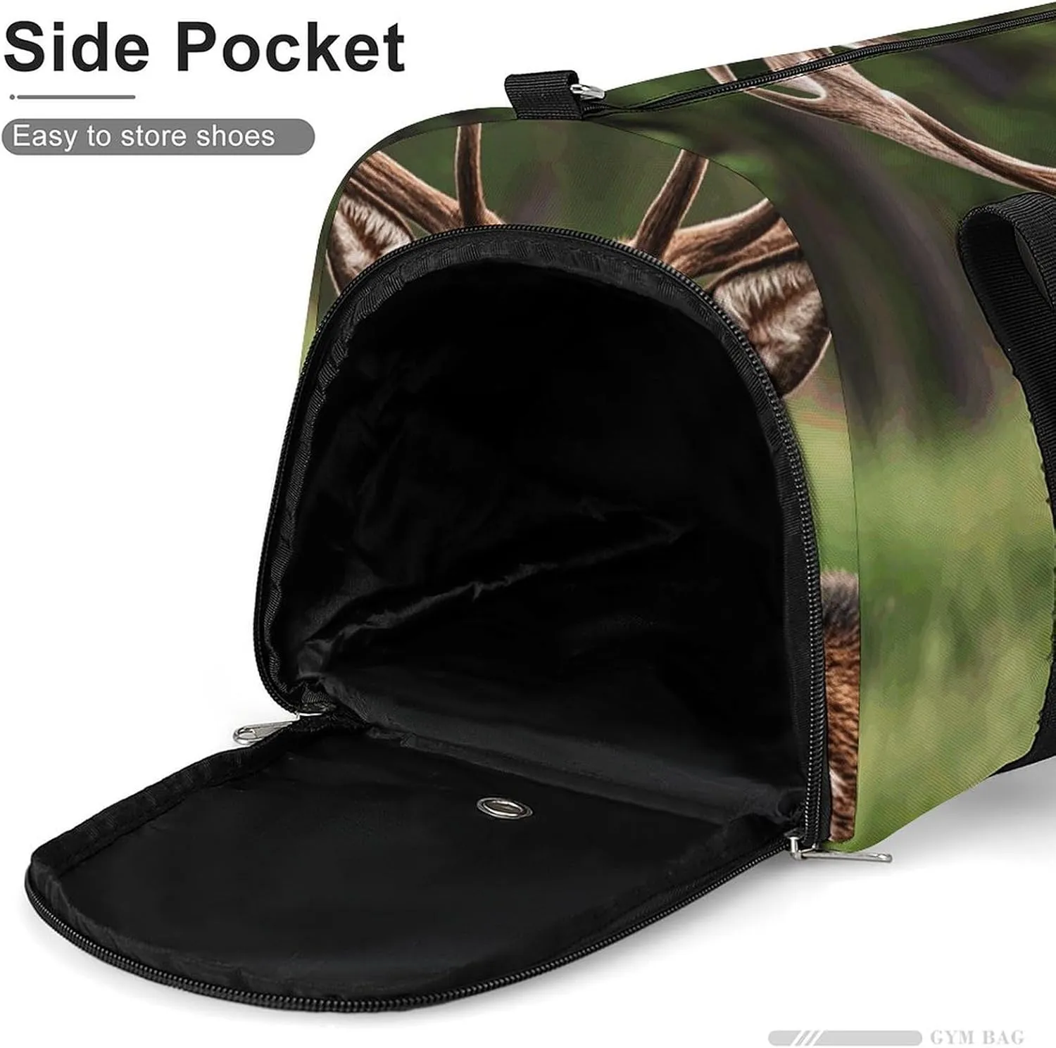 Gym Bags Small Deer Bear Moose Duffel Bag Overnight Bag with Shoe Compartment Carryon Bag for Men Women