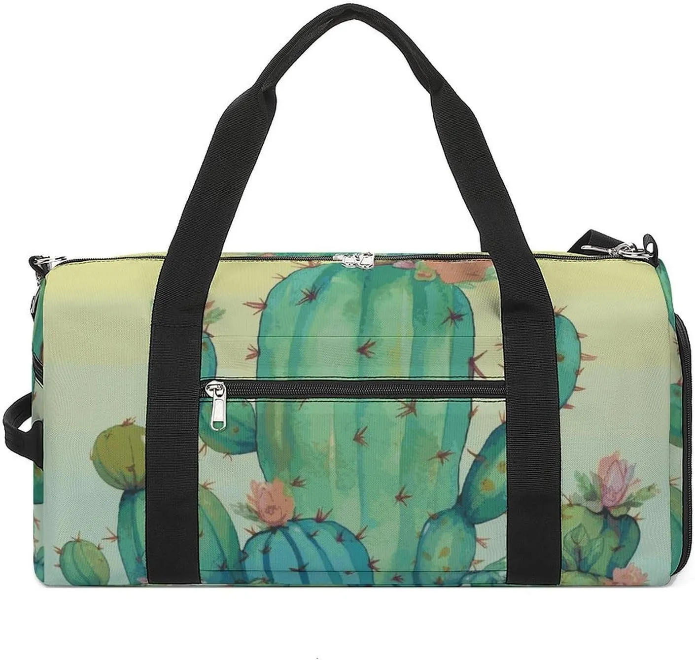Gym Bags Small Funny Green Duffel Bag Overnight Bag with Shoe Compartment Carryon Bag for Men Women