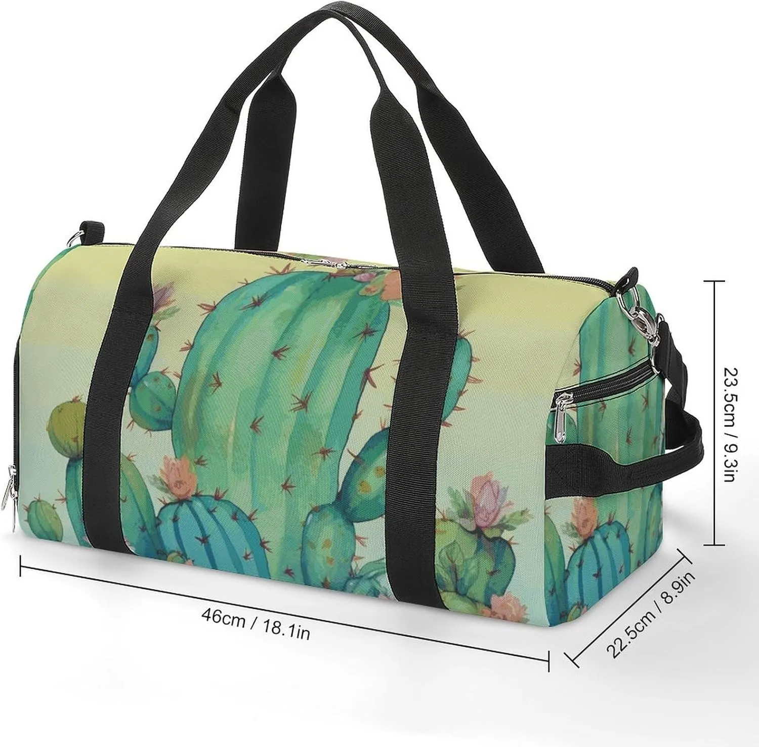 Gym Bags Small Funny Green Duffel Bag Overnight Bag with Shoe Compartment Carryon Bag for Men Women