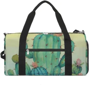 Gym Bags Small Funny Green Duffel Bag Overnight Bag with Shoe Compartment Carryon Bag for Men Women