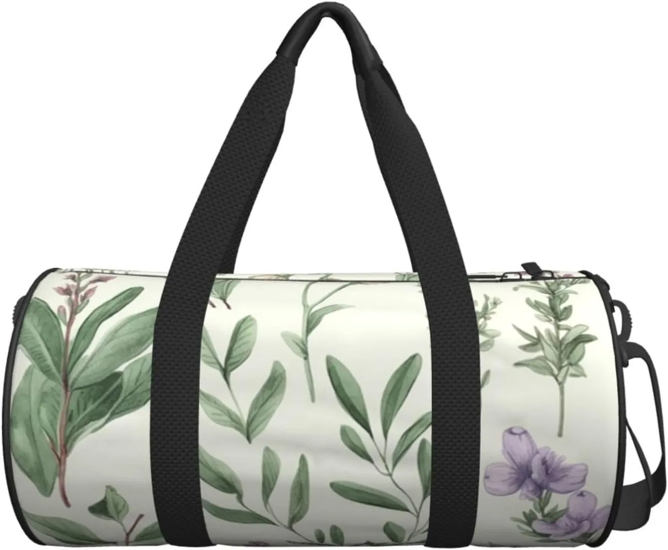 Gym Bags Small Green Flower Leaves Duffel Bag Overnight Bag with Shoe Compartment Carryon Bag for Men Women