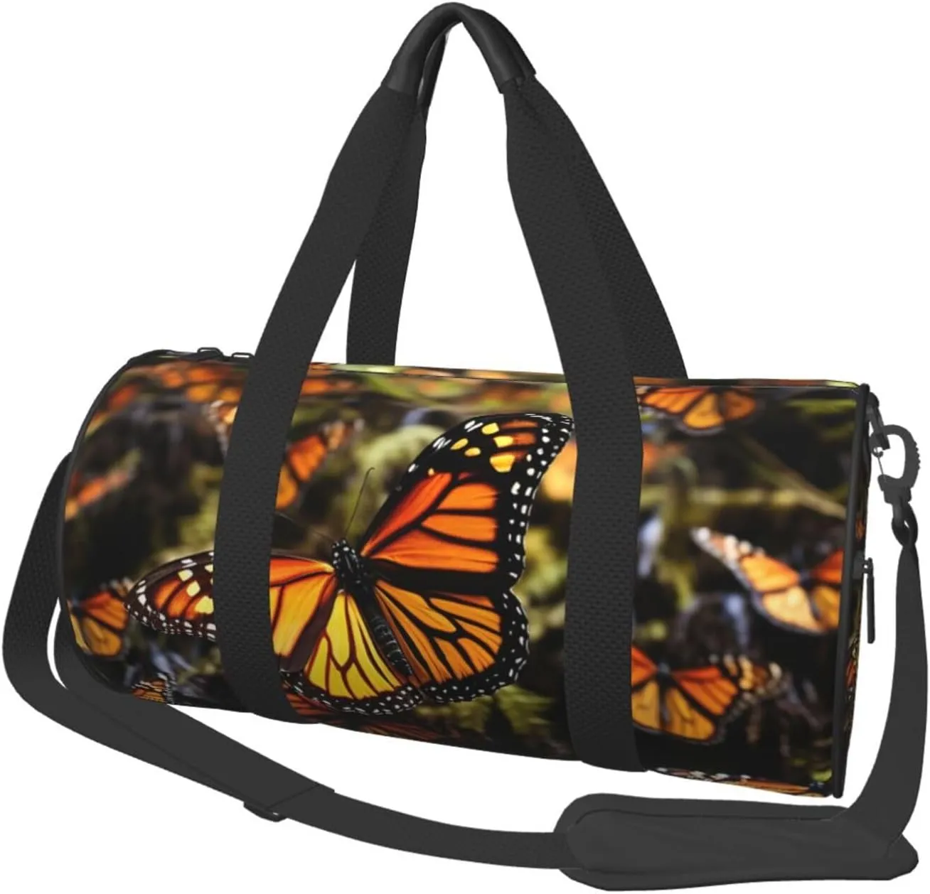 Gym Bags Small Heaps of Orange Monarch Butterflies Duffel Bag Overnight Bag with Shoe Compartment Carryon Bag for Men Women