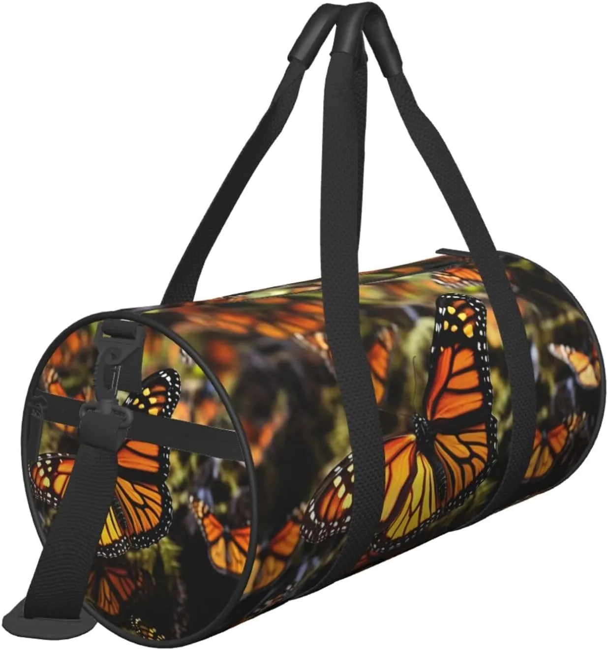 Gym Bags Small Heaps of Orange Monarch Butterflies Duffel Bag Overnight Bag with Shoe Compartment Carryon Bag for Men Women